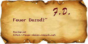 Feuer Dezső névjegykártya
