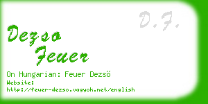 dezso feuer business card